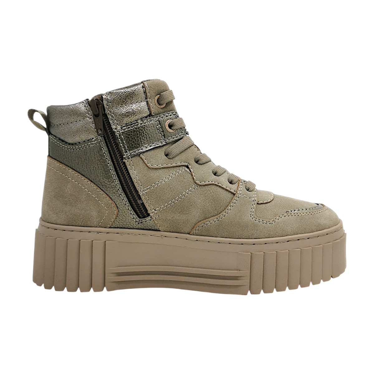 s.Oliver Damenschuhe sportlicher Schnürer Beige Freizeit (Taupe 350, Größe 38 EU)