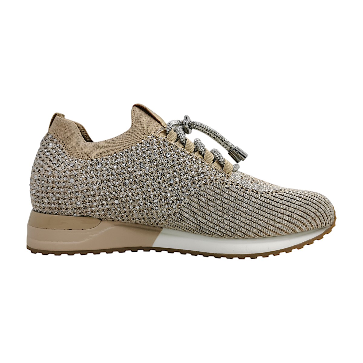 La Strada Damenschuhe Halbschuhe Slipper Beige Freizeit (beige silver, Größe 38 EU)