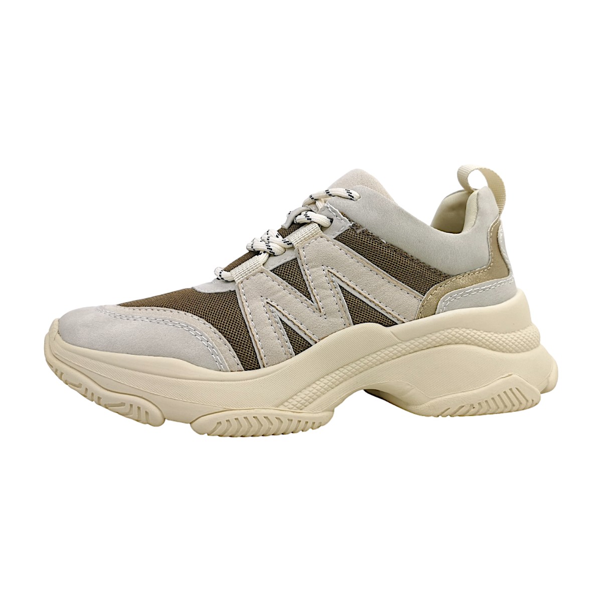 La Strada Damenschuhe sportlicher Schnürer Beige Freizeit