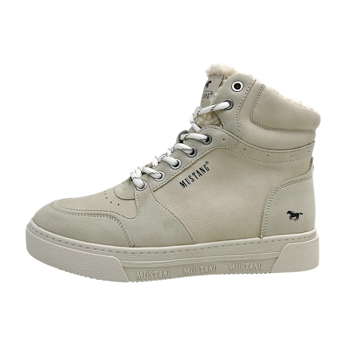 Mustang Damenschuhe Schnürstiefel Weiß Freizeit
