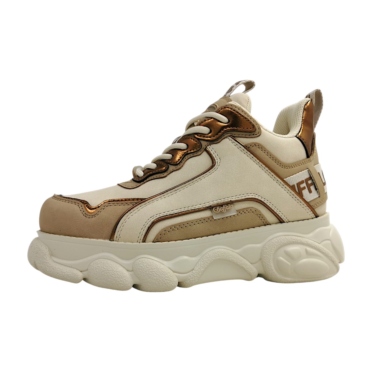 Buffalo Damenschuhe Schnürschuhe Sportive Beige Freizeit