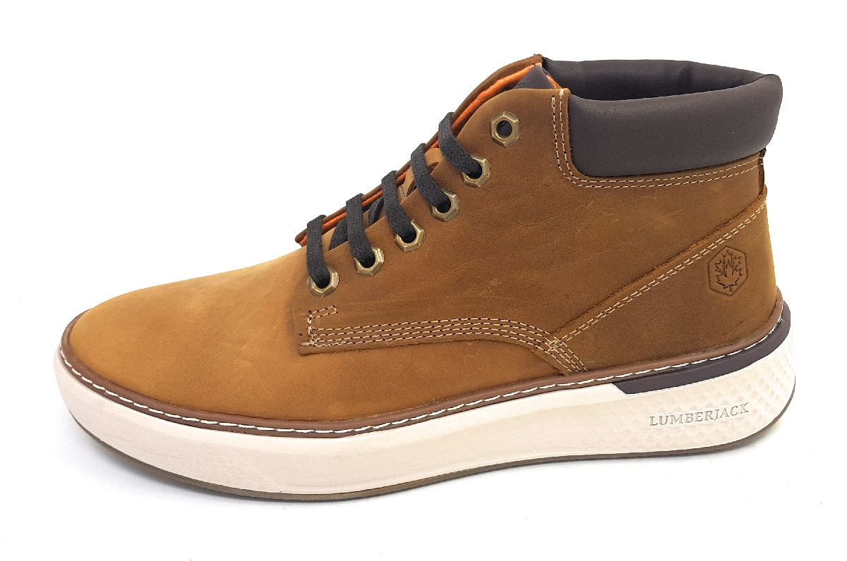 Lumberjack Scott Mid Cut Sneaker Herrenschuhe Stiefel Schnürer Beige (M1165 Tan Yellow, Gr. 1:40)