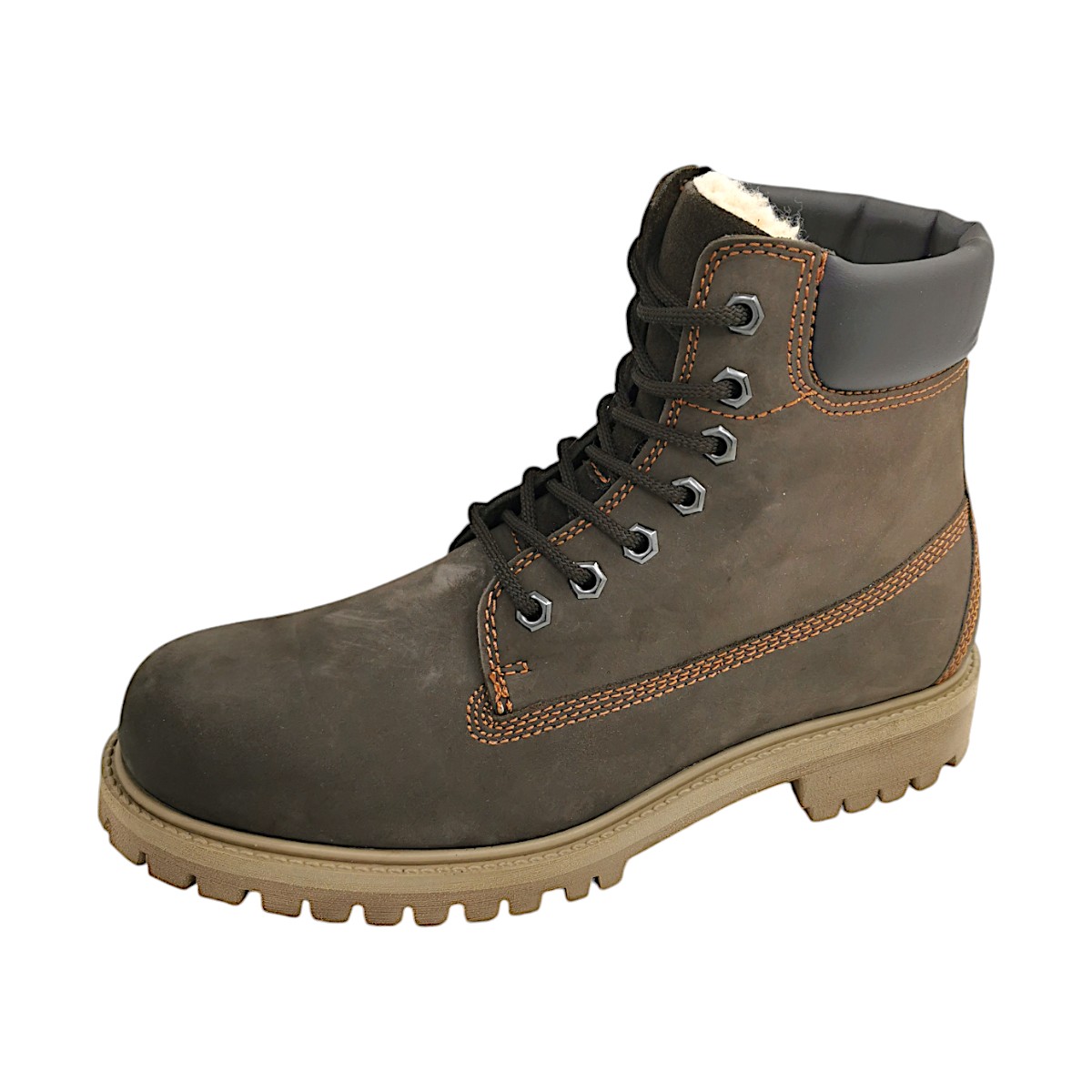 Lark & Finch Poleman Herrenschuhe Warmfutter Schnürstiefel Braun Freizeit (espresso, Gr. 1:41)