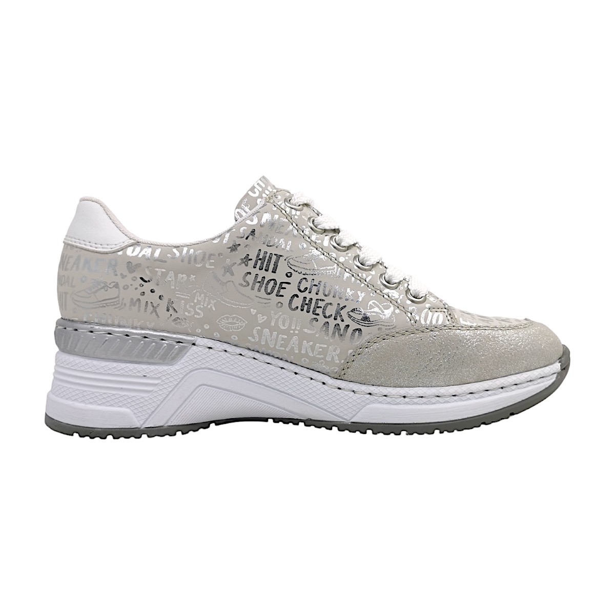 Rieker Aleria/Vanatu/Alabama/Foi N4316-90 Silber 90 Silver/Weiss/Bianco