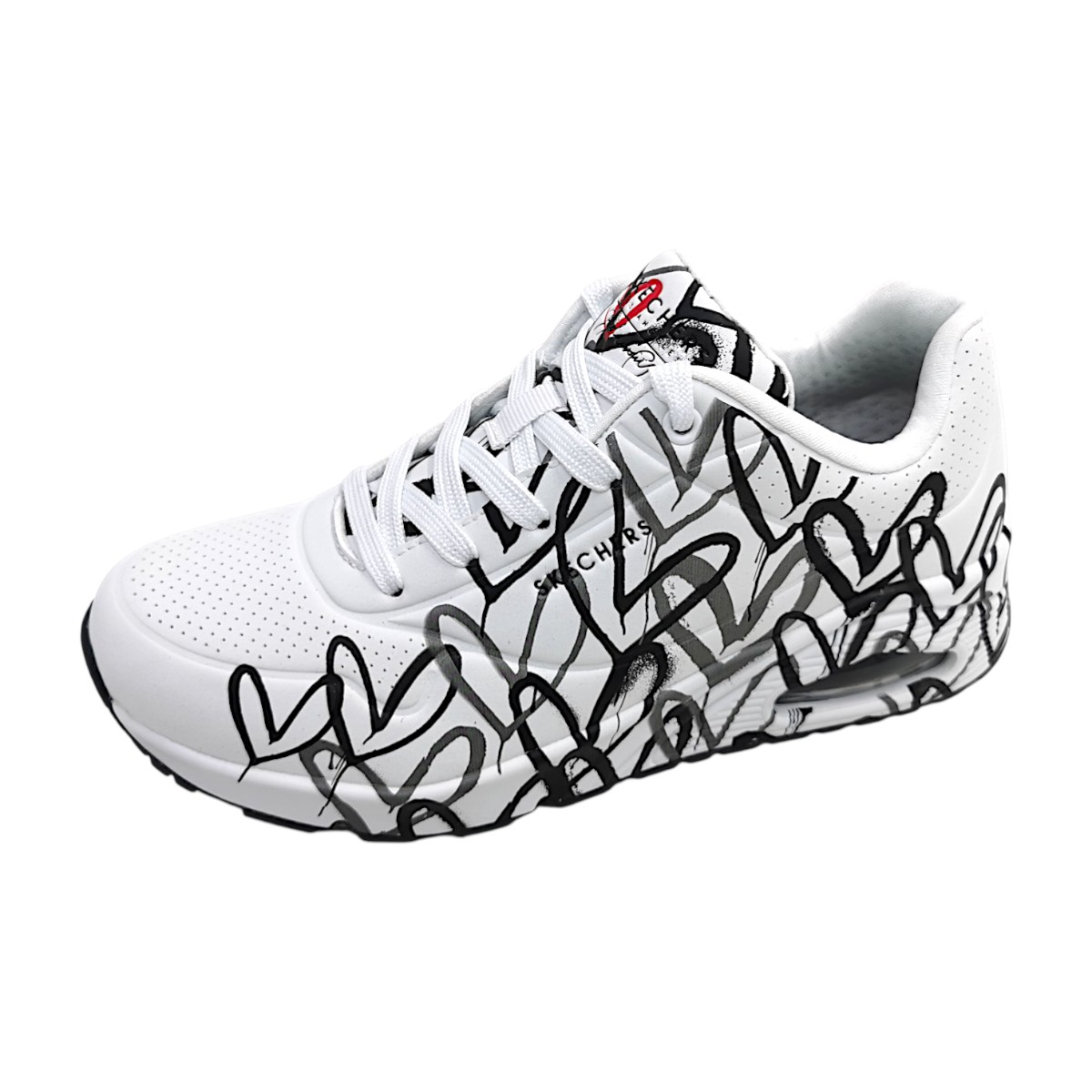 Skechers Uno - Spread the Love 155507 WBGY Weiß white/black/gray WBGY
