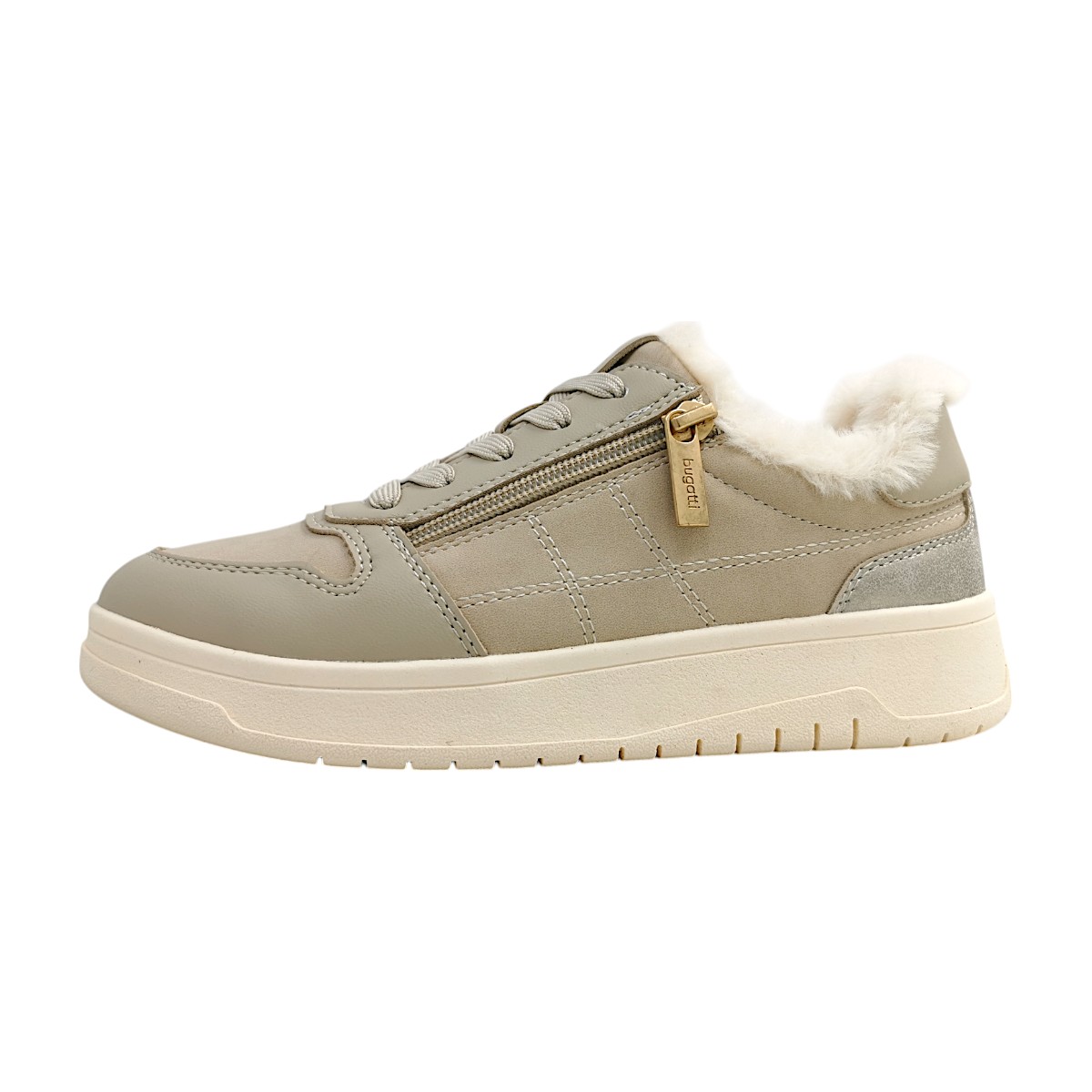 Bugatti Woman Damenschuhe Schnürschuhe Sportive sportlicher Schnürer Beige Freizeit