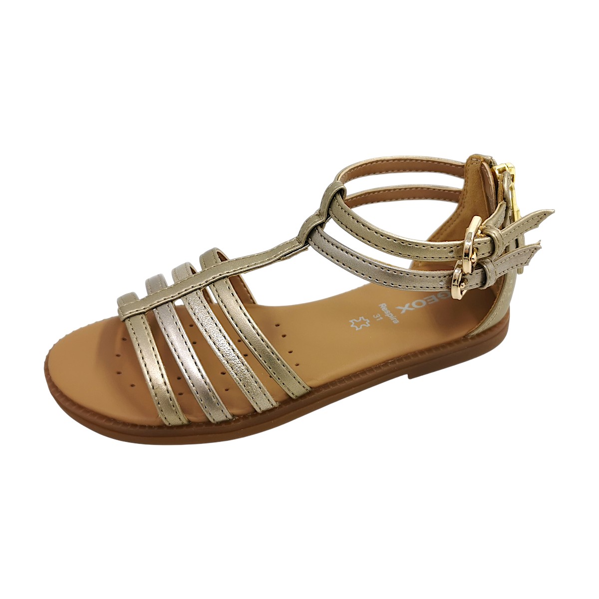 Geox Sandal Karly Girl J7235D-0NFHI/C2010 Gold platinum C2010