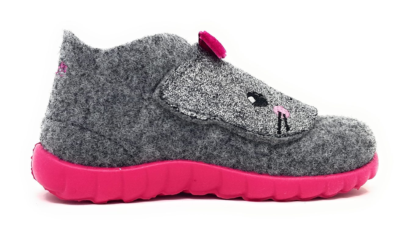 Superfit Hausschuh Textil Happy Kinderschuhe Hausschuh Grau Freizeit