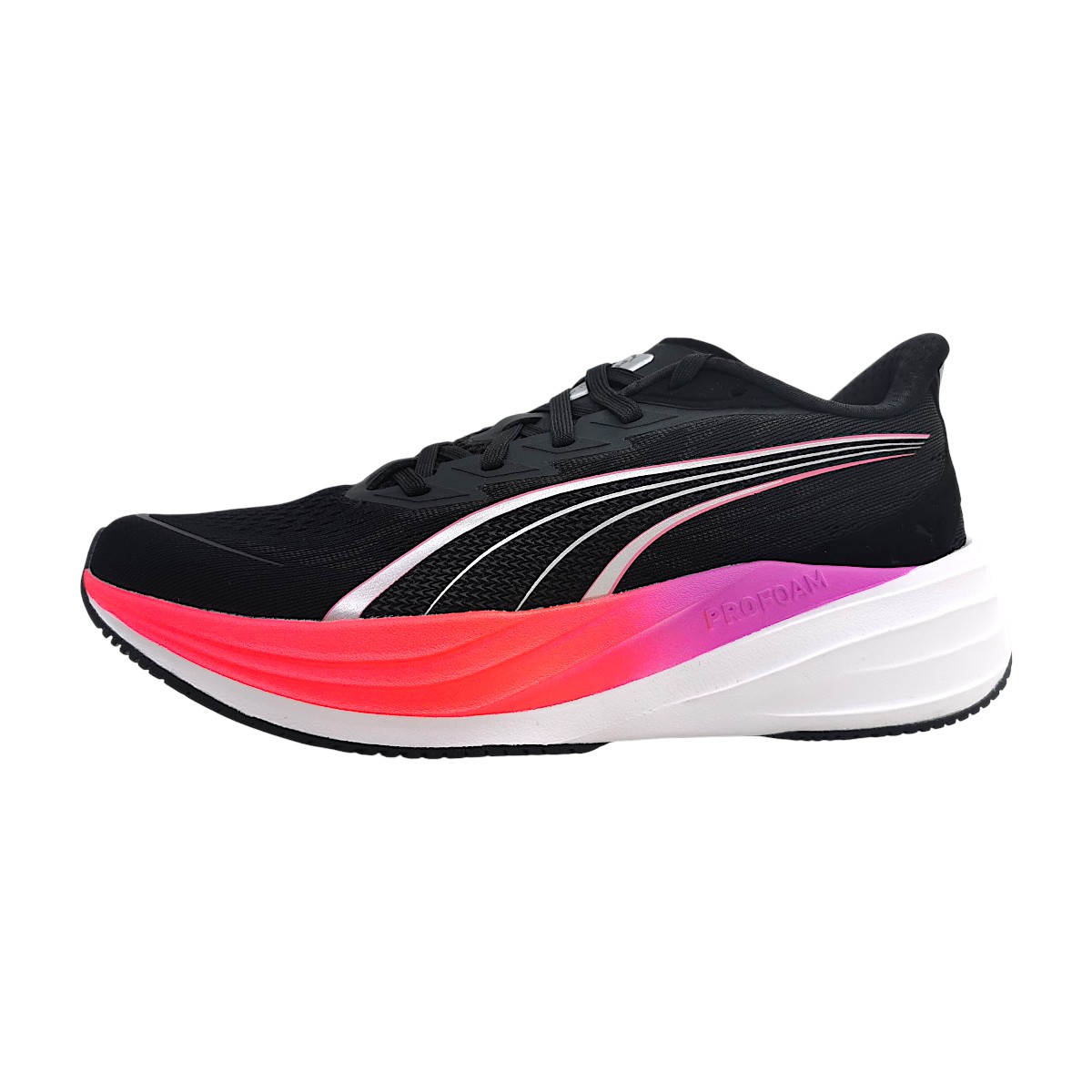 Puma Darter Pro 2 Sportschuhe Damen Laufschuhe sportlicher Schnürer Schwarz Freizeit (black/pink, Gr. 2:7)
