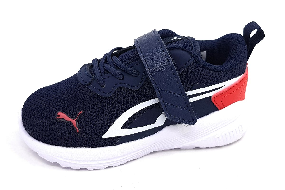 Puma All Day Active Sportschuhe Kinder Sneaker Klettschuh Blau Sport (007 Peacoat, Größe 22 EU)