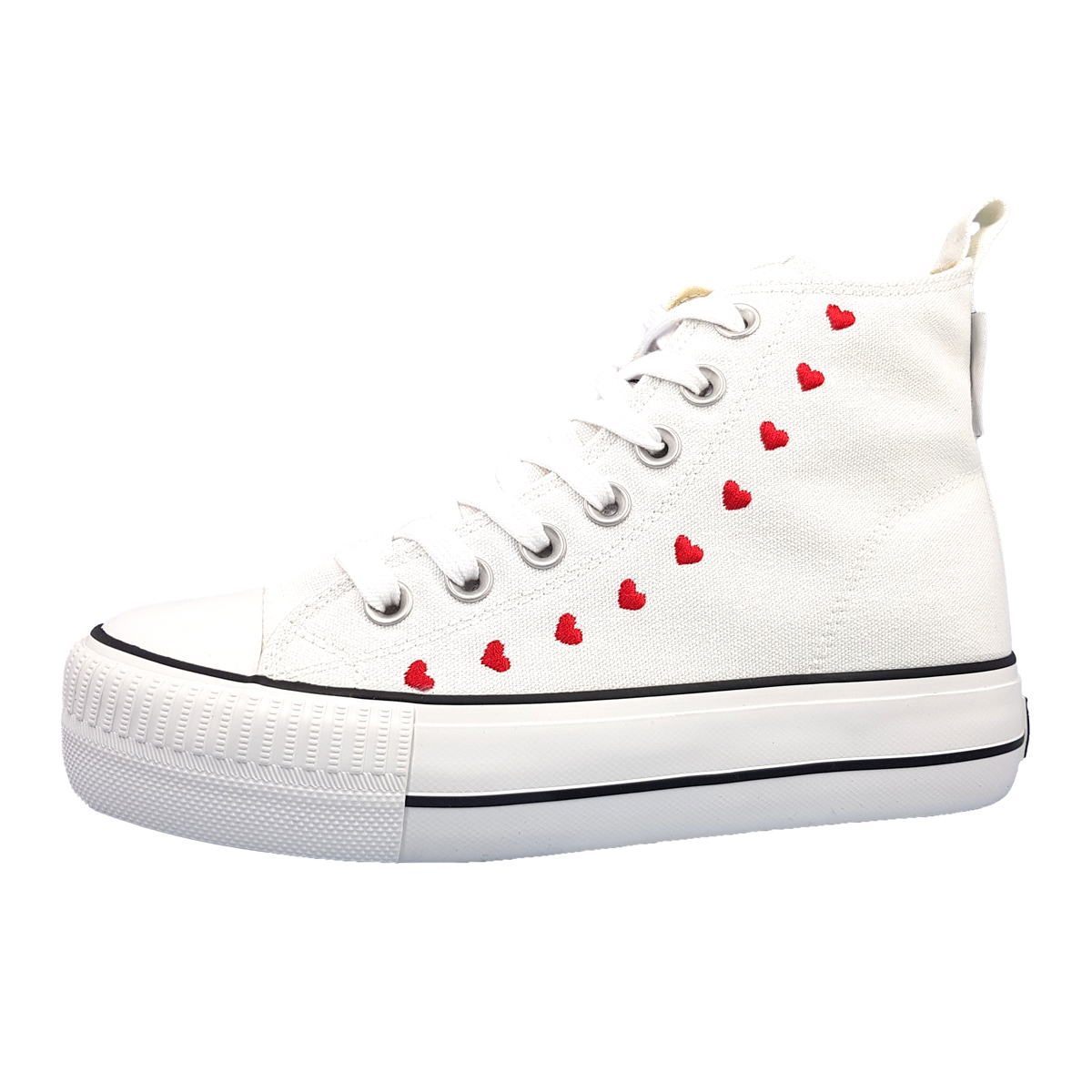 British Knights Damenschuhe Schnürschuhe Sportive Leinenschuh Weiß