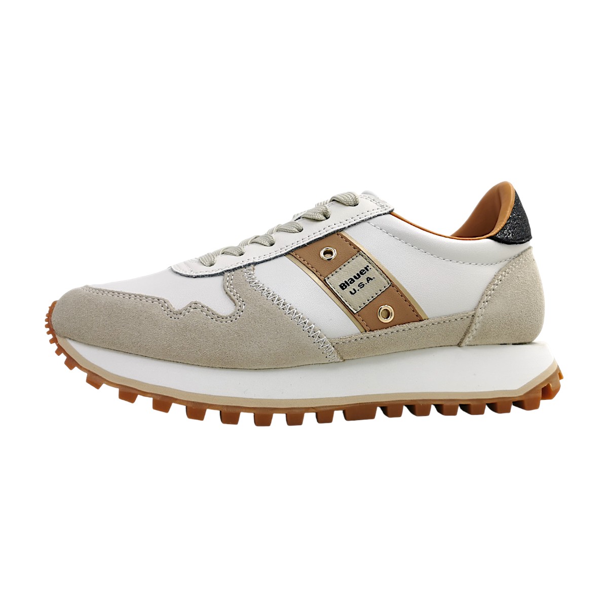Blauer USA Millen Damenschuhe sportlicher Schnürer Weiß Freizeit Blauer USA Millen Damenschuhe sportlicher Schnürer Weiß Freizeit