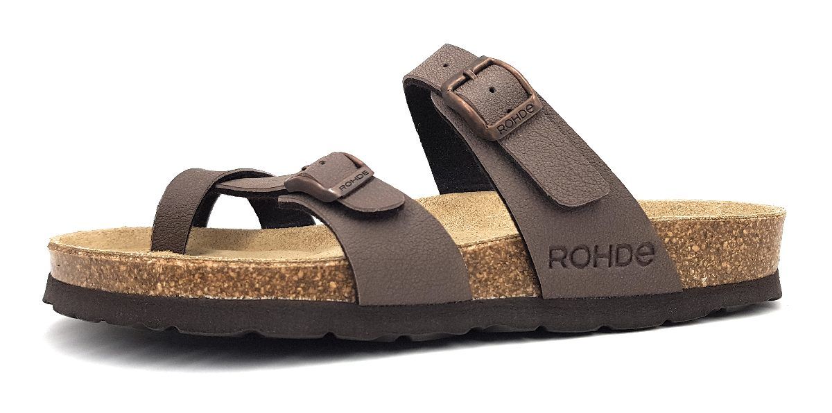 Rohde Alba Damenschuhe Hausschuhe Pantolette Braun Freizeit