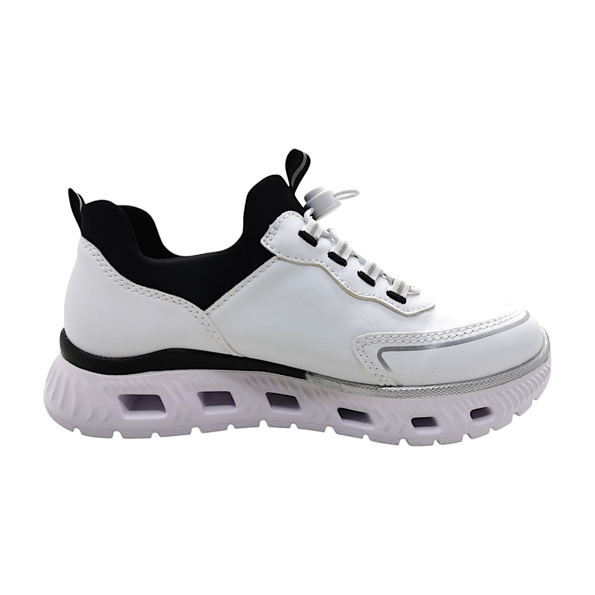 Rieker Alabama/Foil/Scuba M6062-80 Weiß Weiss/bianco/schwarz 80 Rieker Alabama/Foil/Scuba M6062-80 Weiß Weiss/bianco/schwarz 80