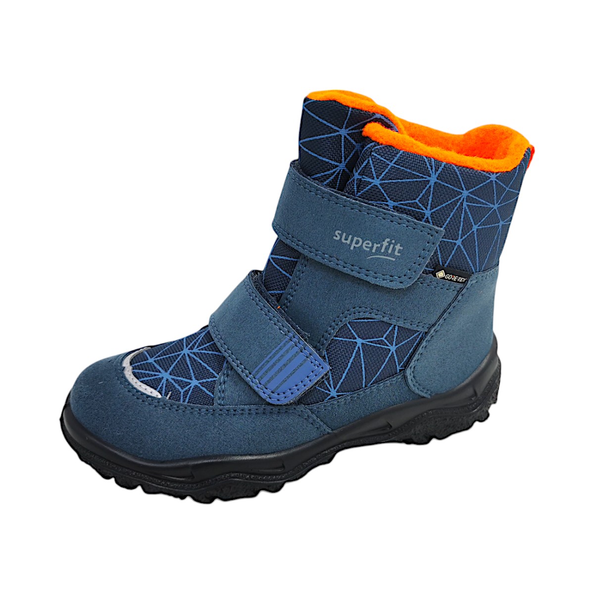 Superfit Husky 1 Kinderschuhe Jungen Winterstiefel Blau Freizeit (8030 blau/orange, Größe 34 EU)