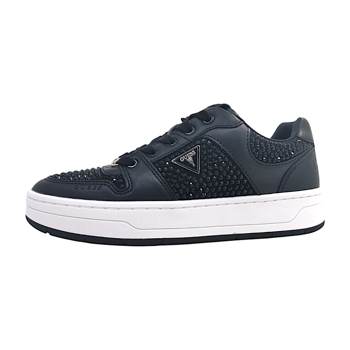 Guess Damenschuhe Schnürschuhe Sportive Schwarz Freizeit
