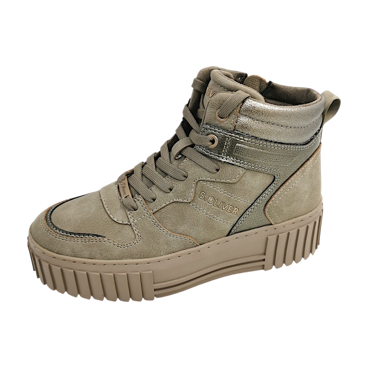 s.Oliver Damenschuhe sportlicher Schnürer Beige Freizeit (Taupe 350, Größe 38 EU)