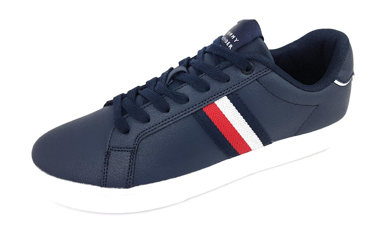 Tommy Hilfiger leather sneaker FM0FM04732 Schwarz DW5 desert sky Tommy Hilfiger leather sneaker FM0FM04732 Schwarz DW5 desert sky