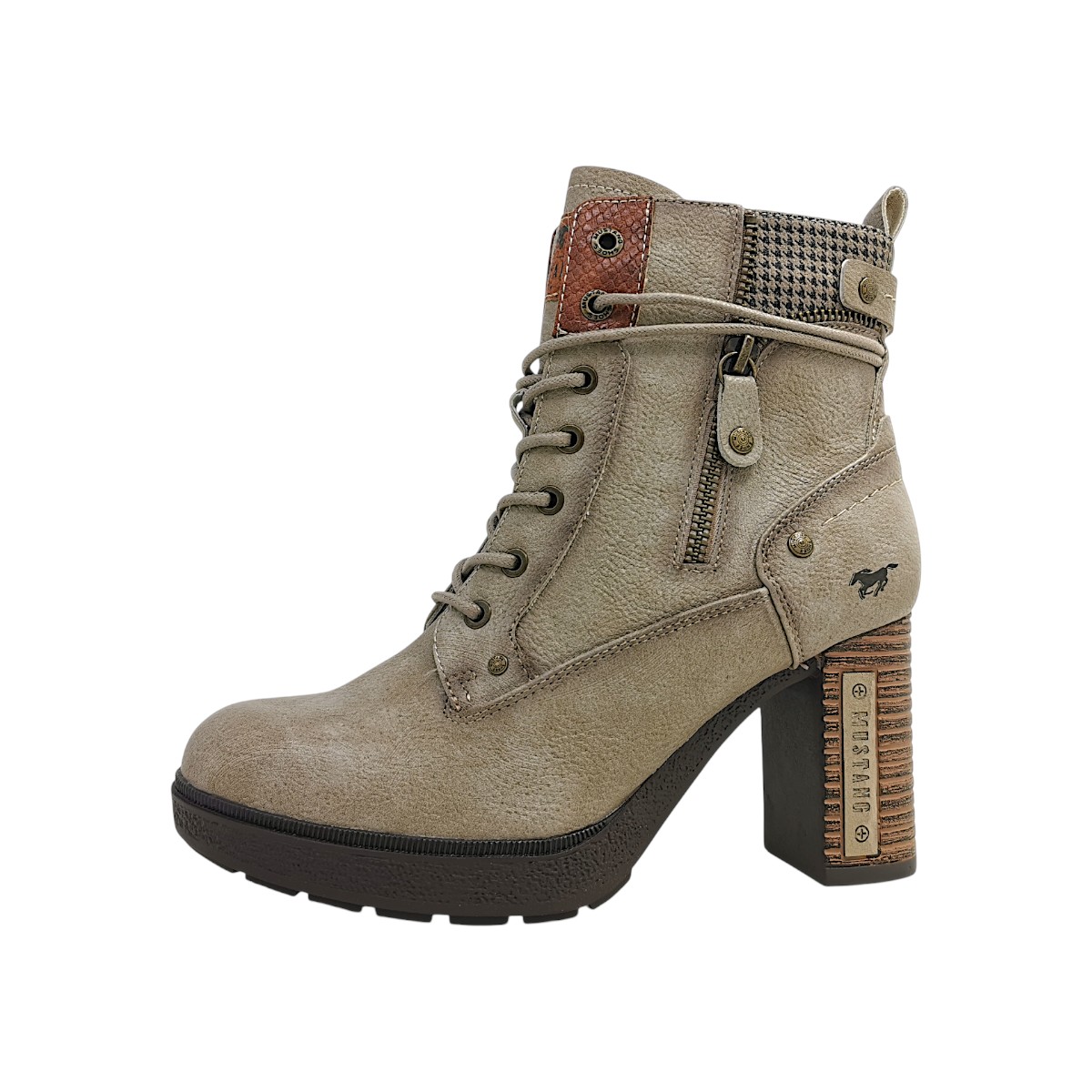 Mustang Damenschuhe Stiefeletten Beige Freizeit (offwhite, Gr. 1:37)