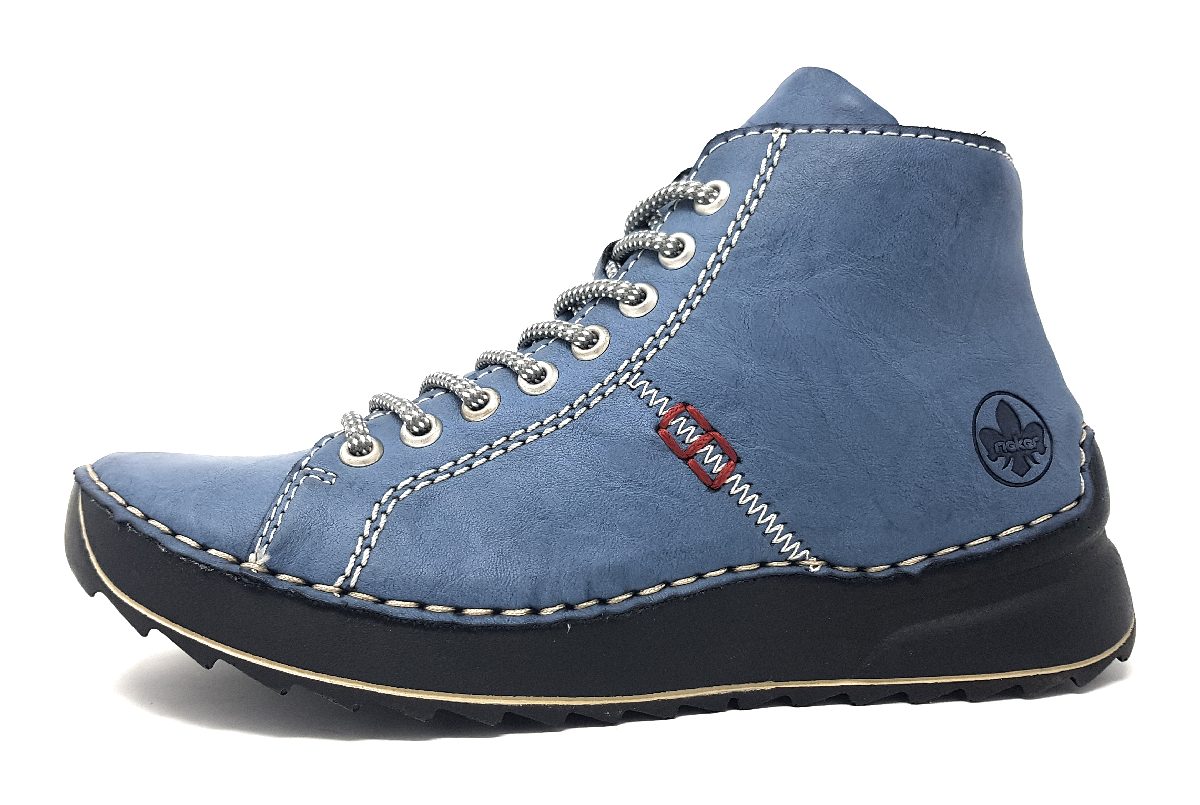Rieker guana Damenschuhe Stiefeletten Schnürer Blau Freizeit (14 blau, Größe 36 EU)