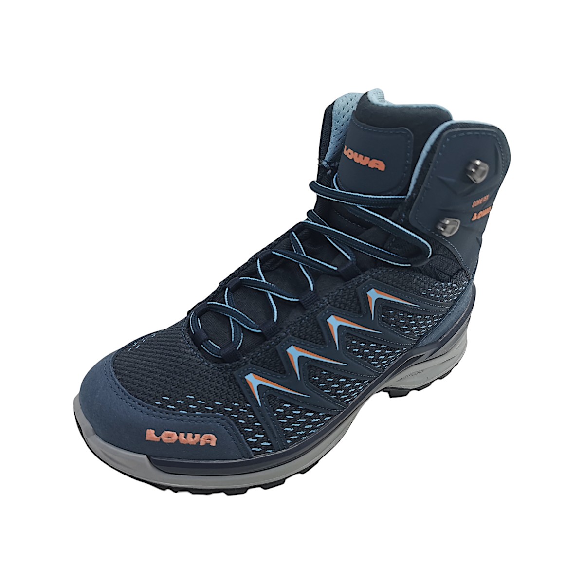 Lowa Innox Pro GTX MID Ws Sportschuhe Herren Wanderstiefel Braun Freizeit (stahlblau/lachs 7922, Gr. 2:4.5)