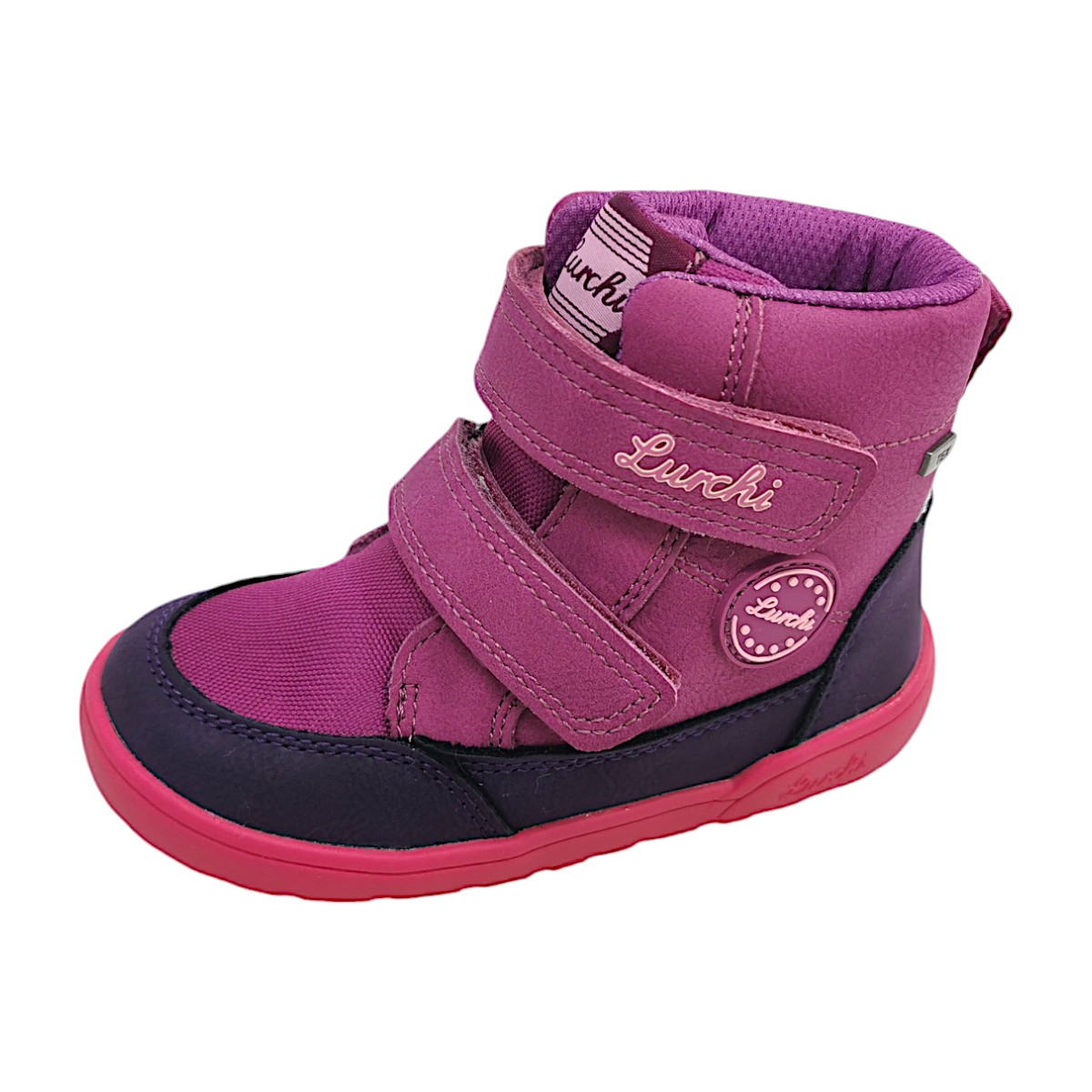Lurchi Kinderschuhe Mädchen Schnürstiefel Barfußschuhe Rosa Freizeit (purple/pink, Größe 24 EU)