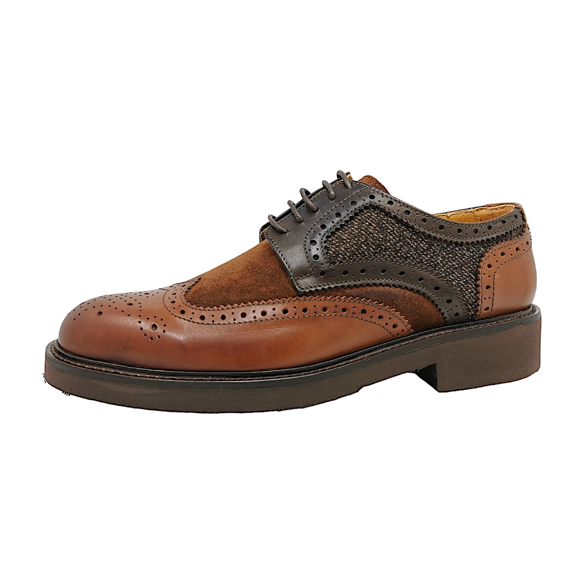Exton Herrenschuhe Businessschuhe elegante Schnürer Braun