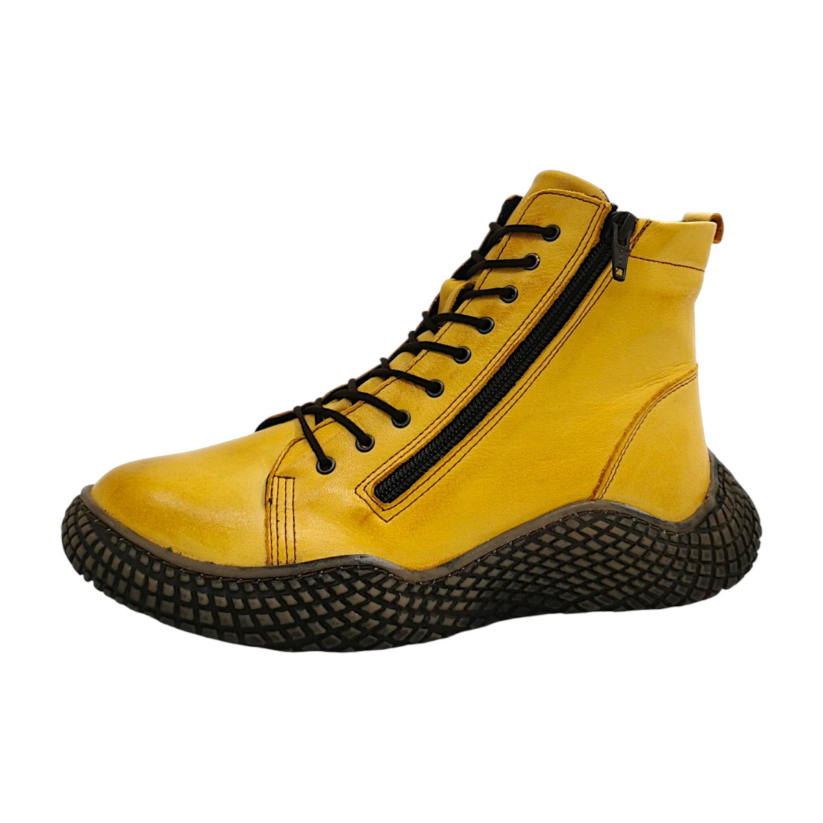 Gemini Damenschuhe Schnürstiefel Gelb Freizeit (ocker, Gr. 1:37)