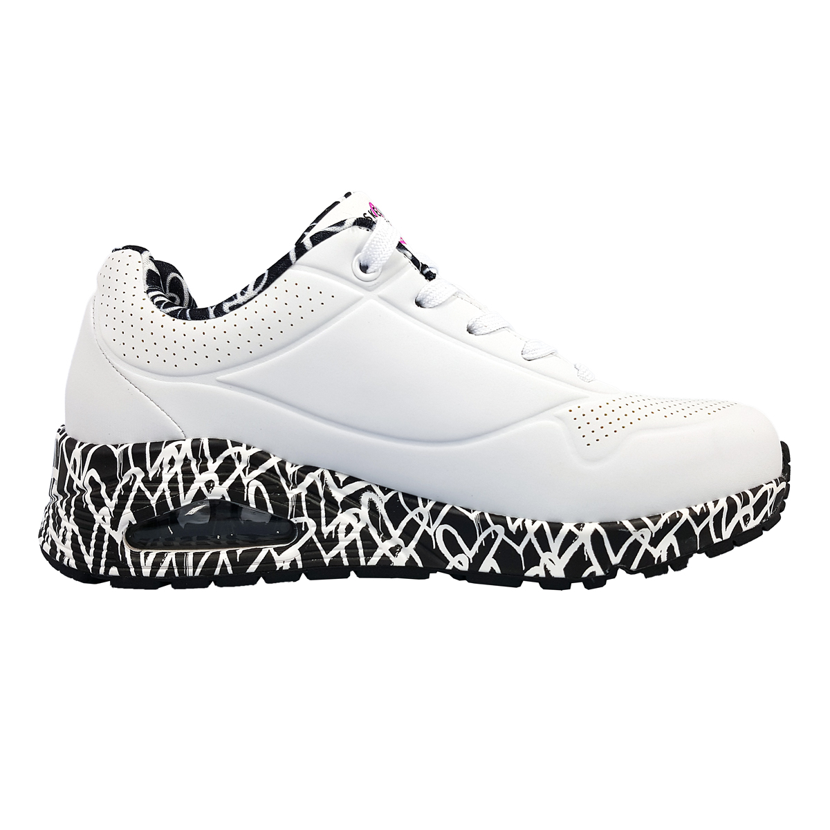 Skechers Uno - Loving Love 155506 Weiß White/ Black WBK Skechers Uno - Loving Love 155506 Weiß White/ Black WBK