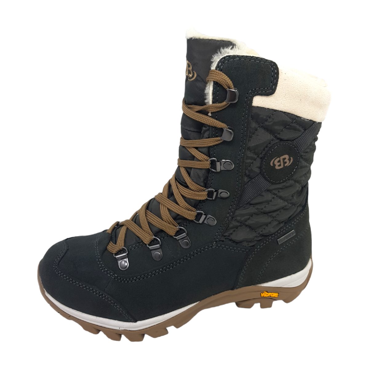 Brütting Fenella Damenschuhe Stiefel Schnürer Braun Freizeit (anthrazit/beige, Größe 37 EU)