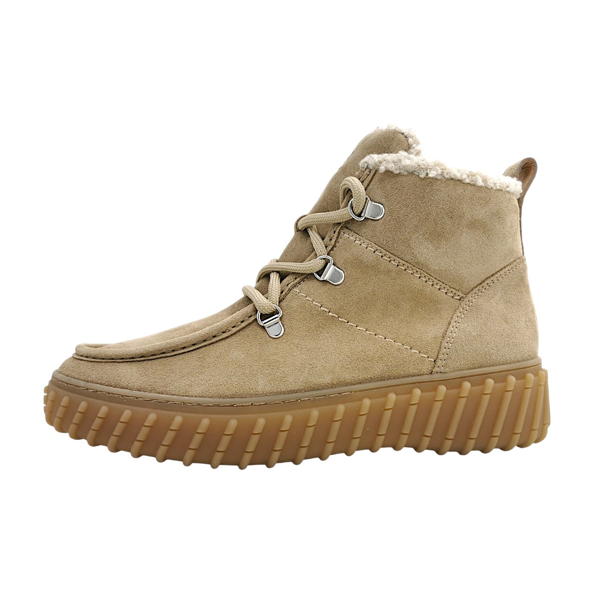 Paul Green Damenschuhe Stiefel Schnürer Beige Freizeit (grain 00, Gr. 2:6.5)