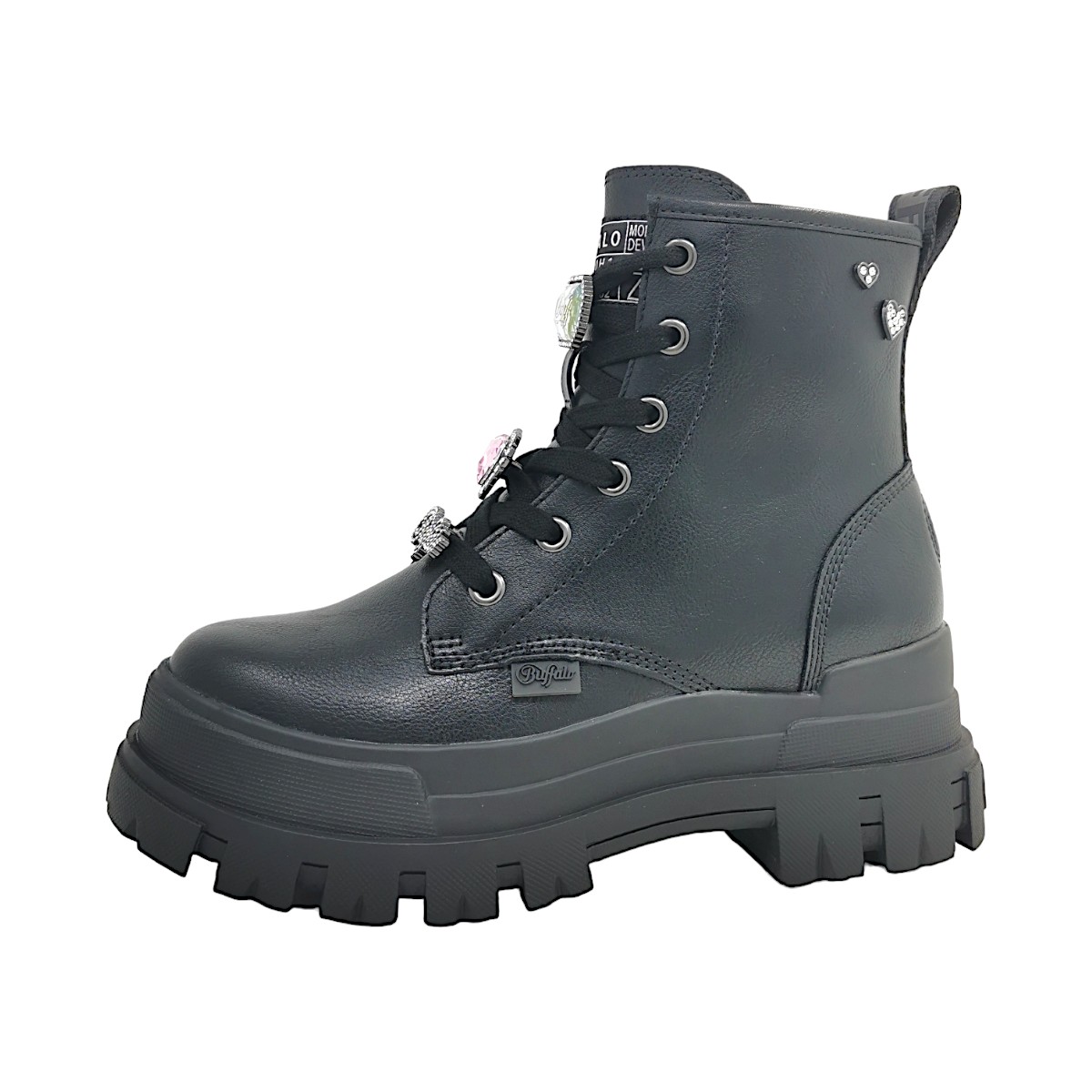 Buffalo Aspha RLD ICE Damenschuhe Schnürer Stiefel Schwarz Freizeit