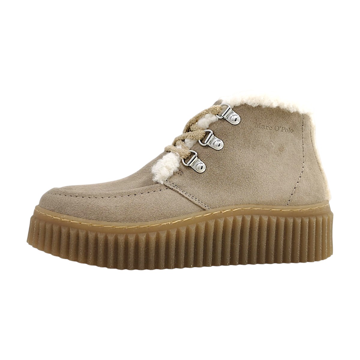 Marc O'Polo Lace up shoe Damenschuhe Stiefel Schnürer Winterstiefel Beige Freizeit (earthy taupe 1740, Größe 40 EU)