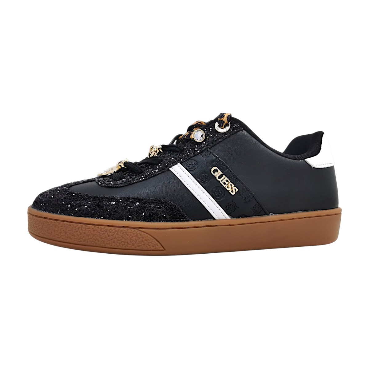 Guess Naoki Damenschuhe sportlicher Schnürer Schwarz Freizeit (black BLACK, Gr. 1:41)