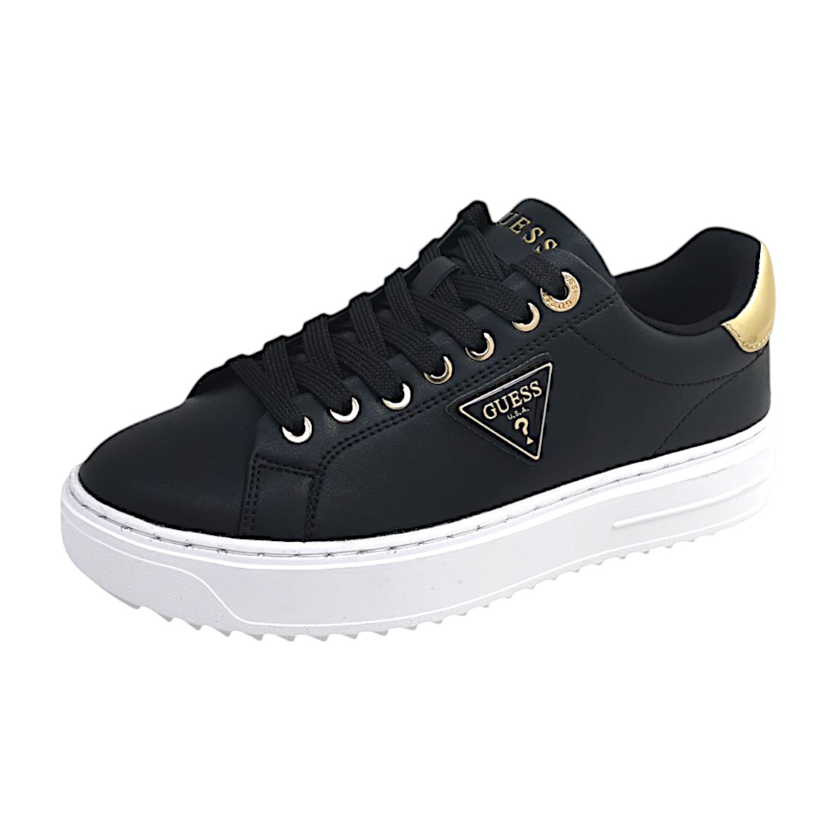 Guess Denesa 12 FLJD12LEA12 Schwarz black/gold BLKGO