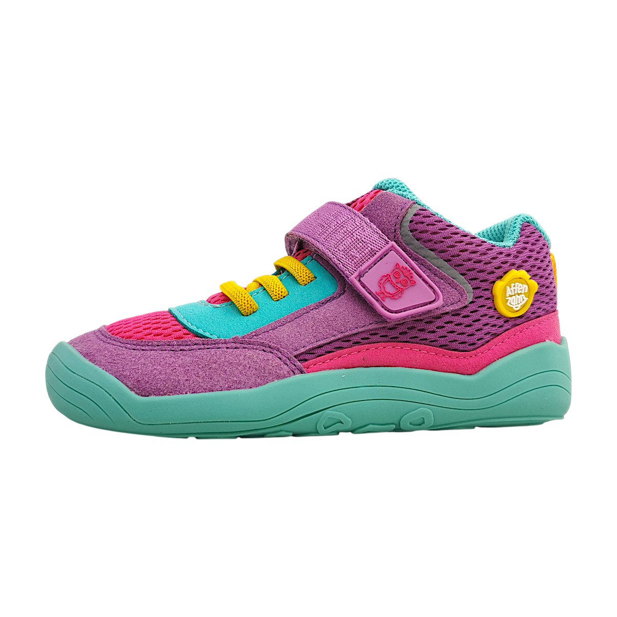 Affenzahn Cheerly Eule Kinderschuhe Mädchen Halbschuhe Klett Barfußschuhe Violett Freizeit (purple, Größe 31 EU)