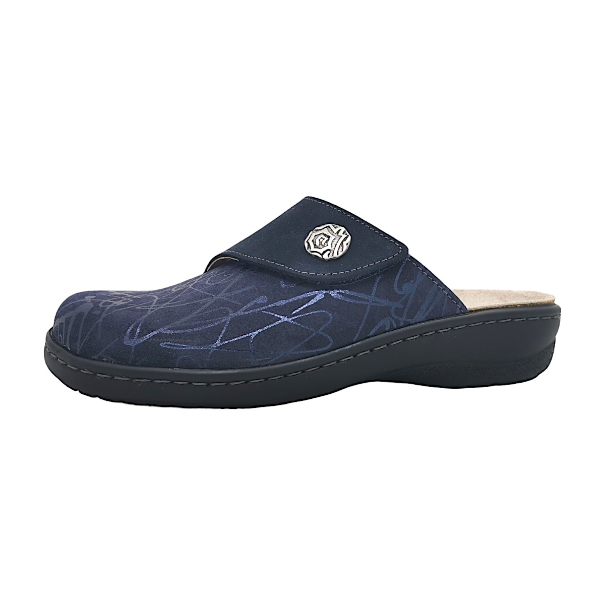 Belvida Damenschuhe Für lose Einlagen Pantolette Blau Freizeit
