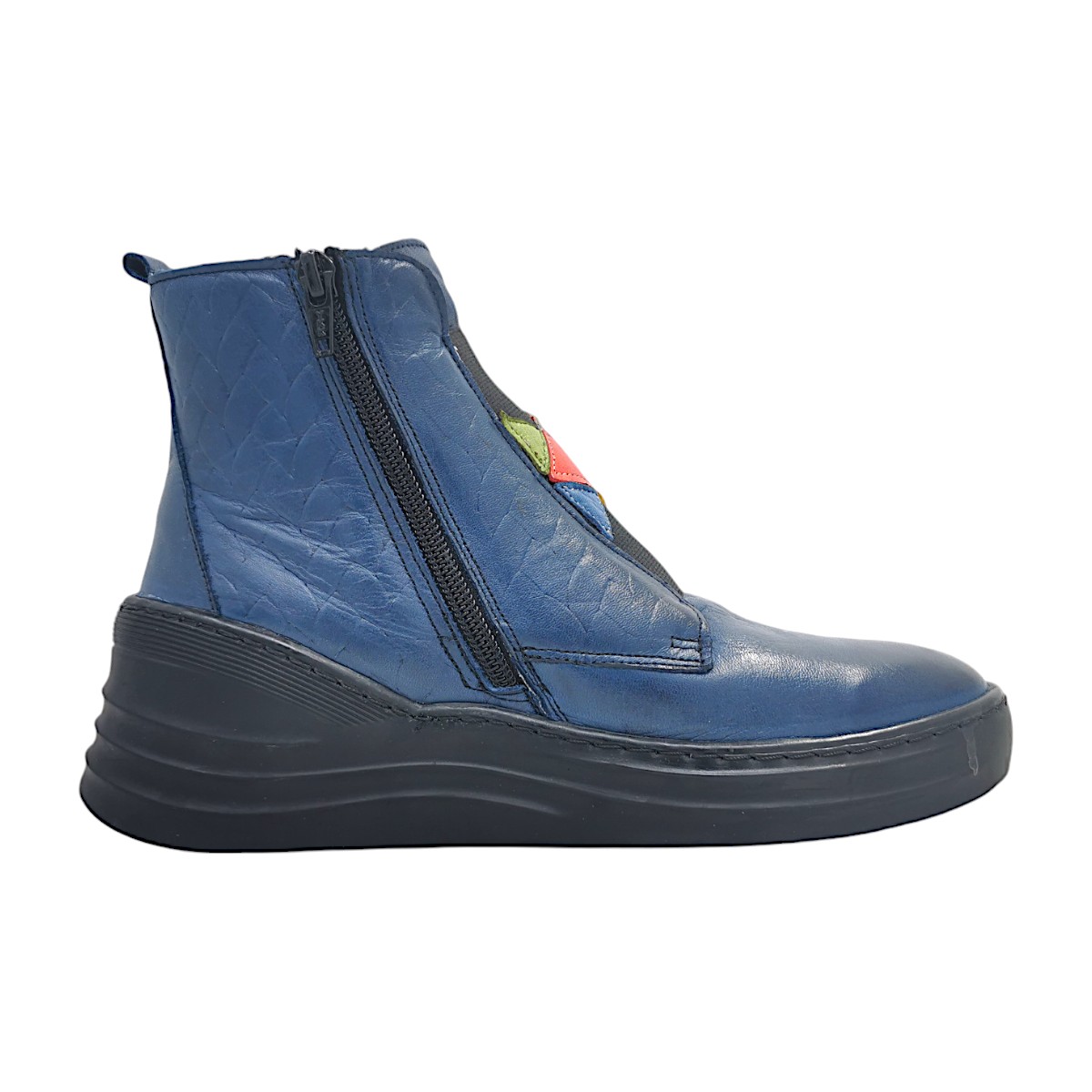 Gemini Anilina Stiefel Damenschuhe Stiefel Reißverschluss Blau Freizeit Gemini Anilina Stiefel Damenschuhe Stiefel Reißverschluss Blau Freizeit