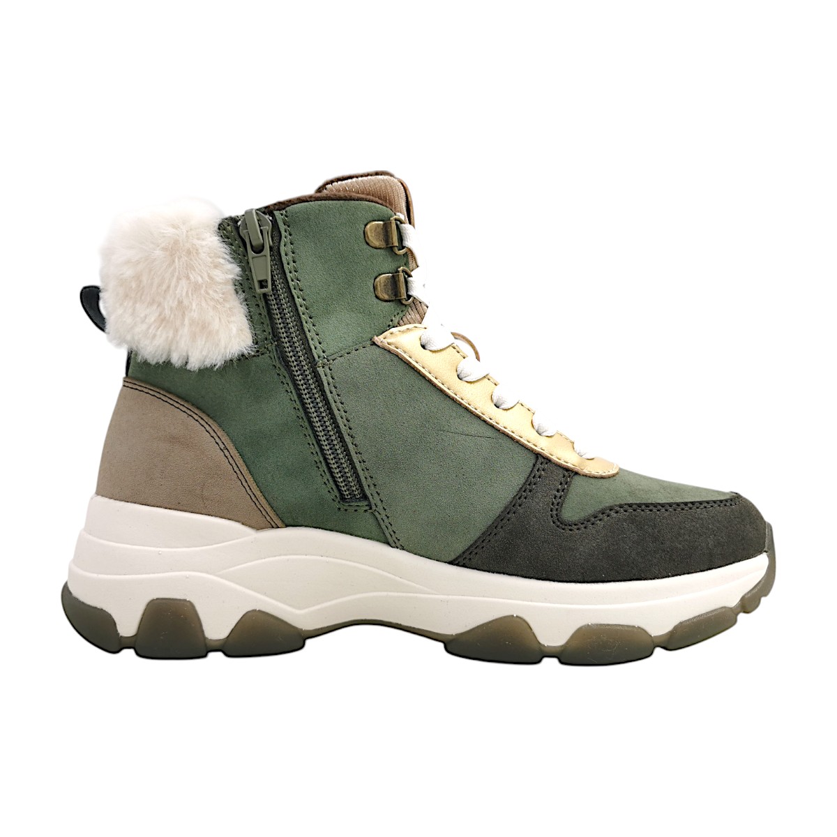 Bugatti Woman Damenschuhe Schnürstiefel Grün Freizeit (dark green/multi 7181, Größe 41 EU)