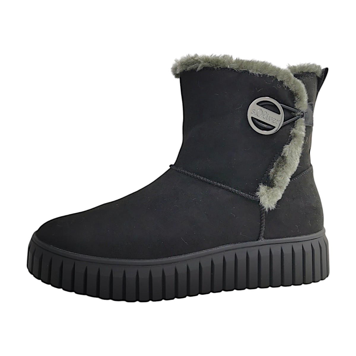 s.Oliver Damenschuhe Reißverschluss Schaftstiefel Schwarz Freizeit
