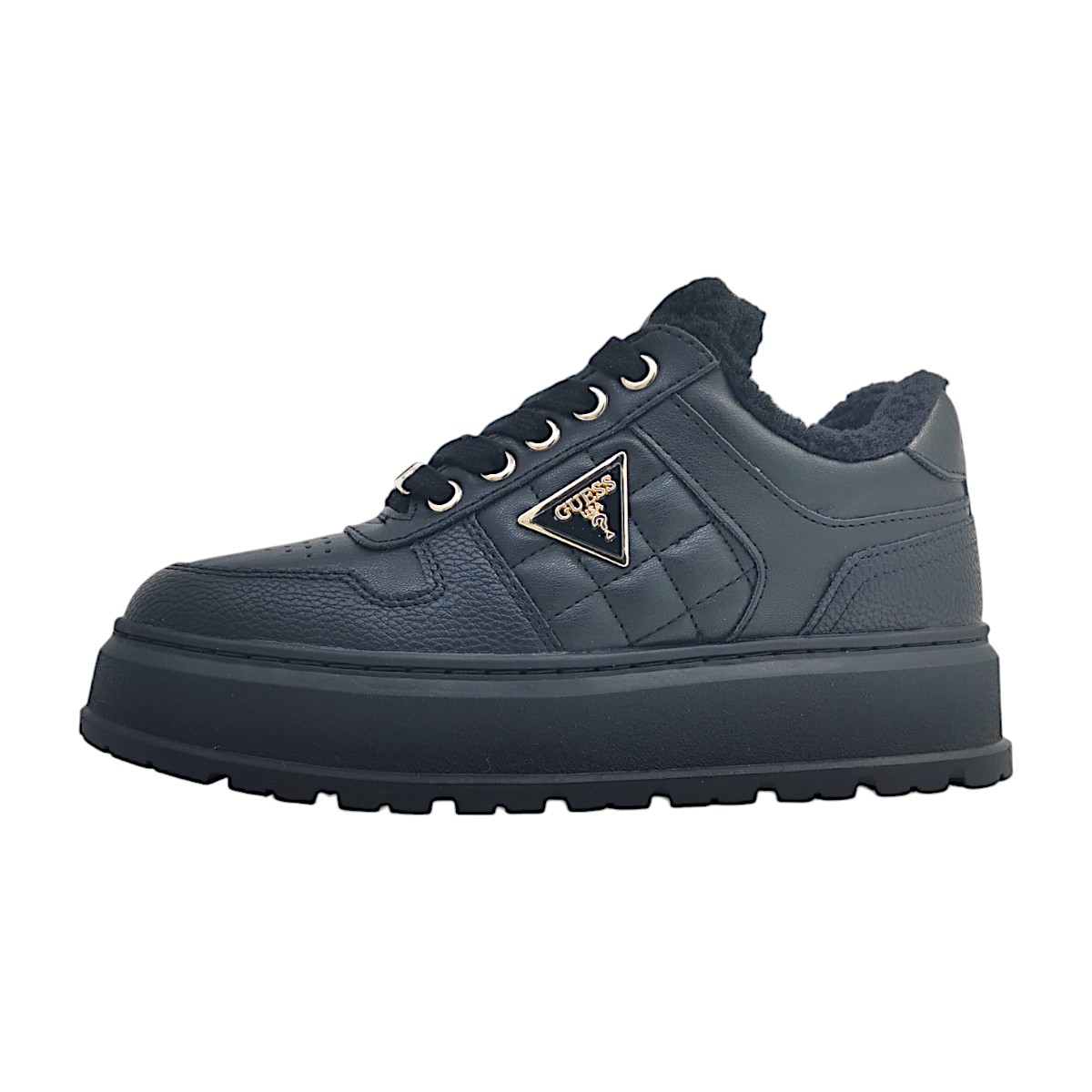 Guess Damenschuhe Schnürschuhe Sportive Schwarz Freizeit