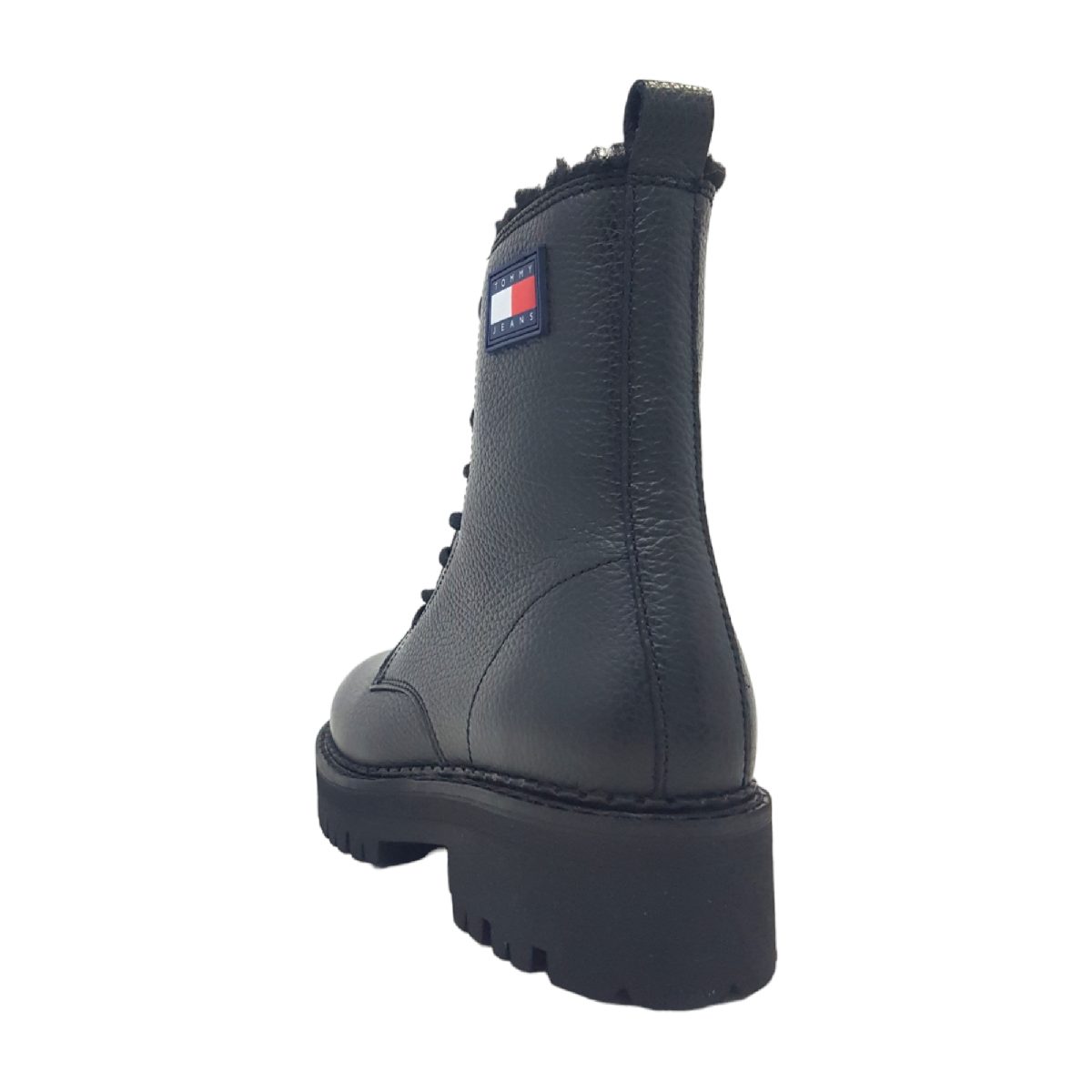 Tommy Hilfiger Urban Boot Tumbled LTR Damenschuhe Stiefel Schnürer Schwarz (BDS Black, Größe 41 EU)