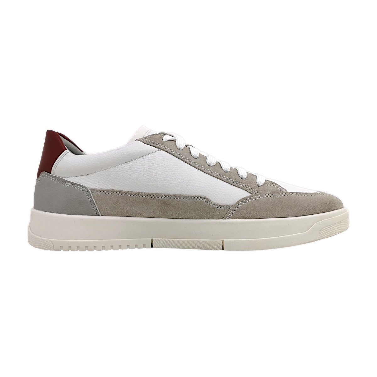 Geox Herrenschuhe Für lose Einlagen Schnürer Weiß Freizeit (C0284 white/grey, Größe 46 EU)