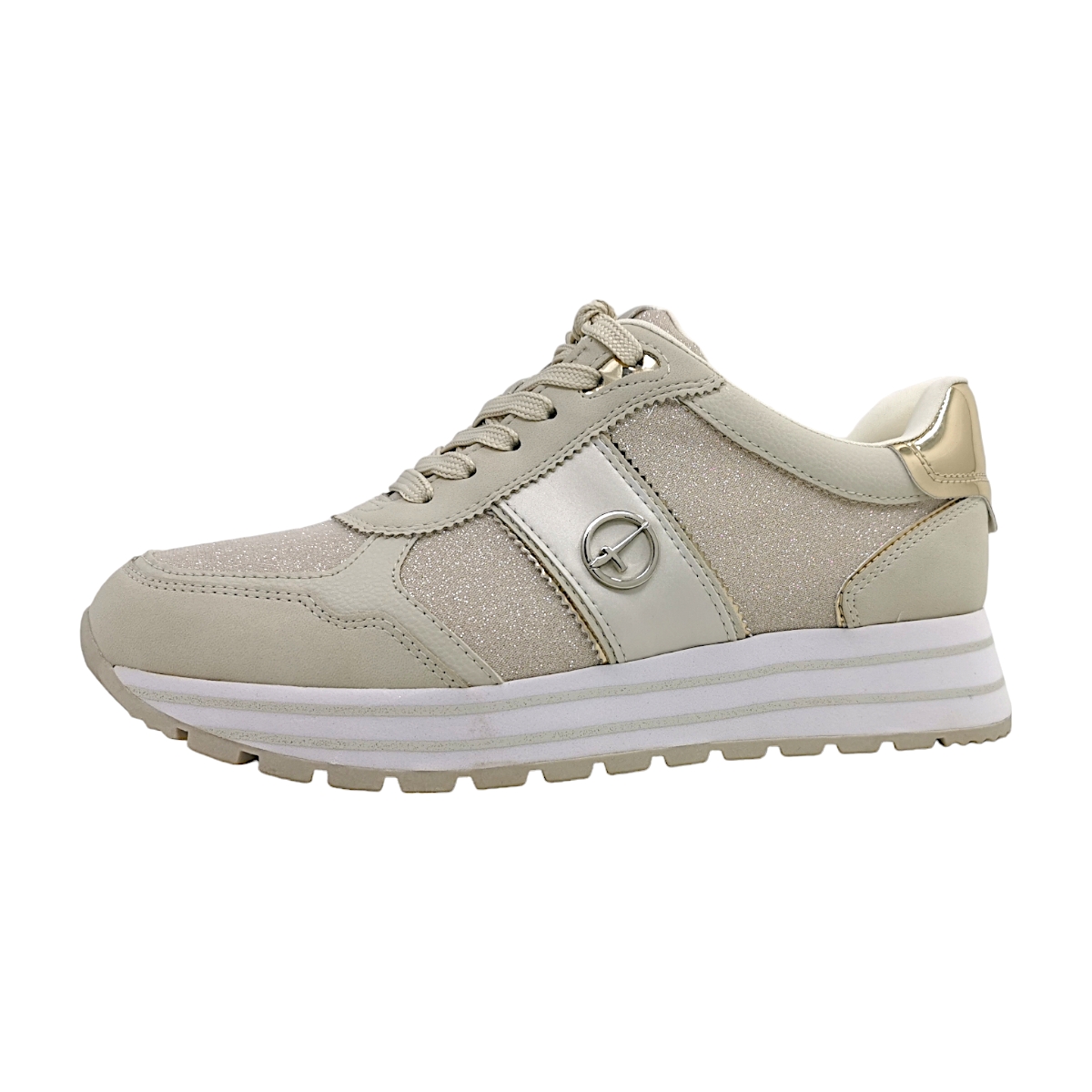 Tamaris Damenschuhe Für lose Einlagen Schnürer Beige Freizeit