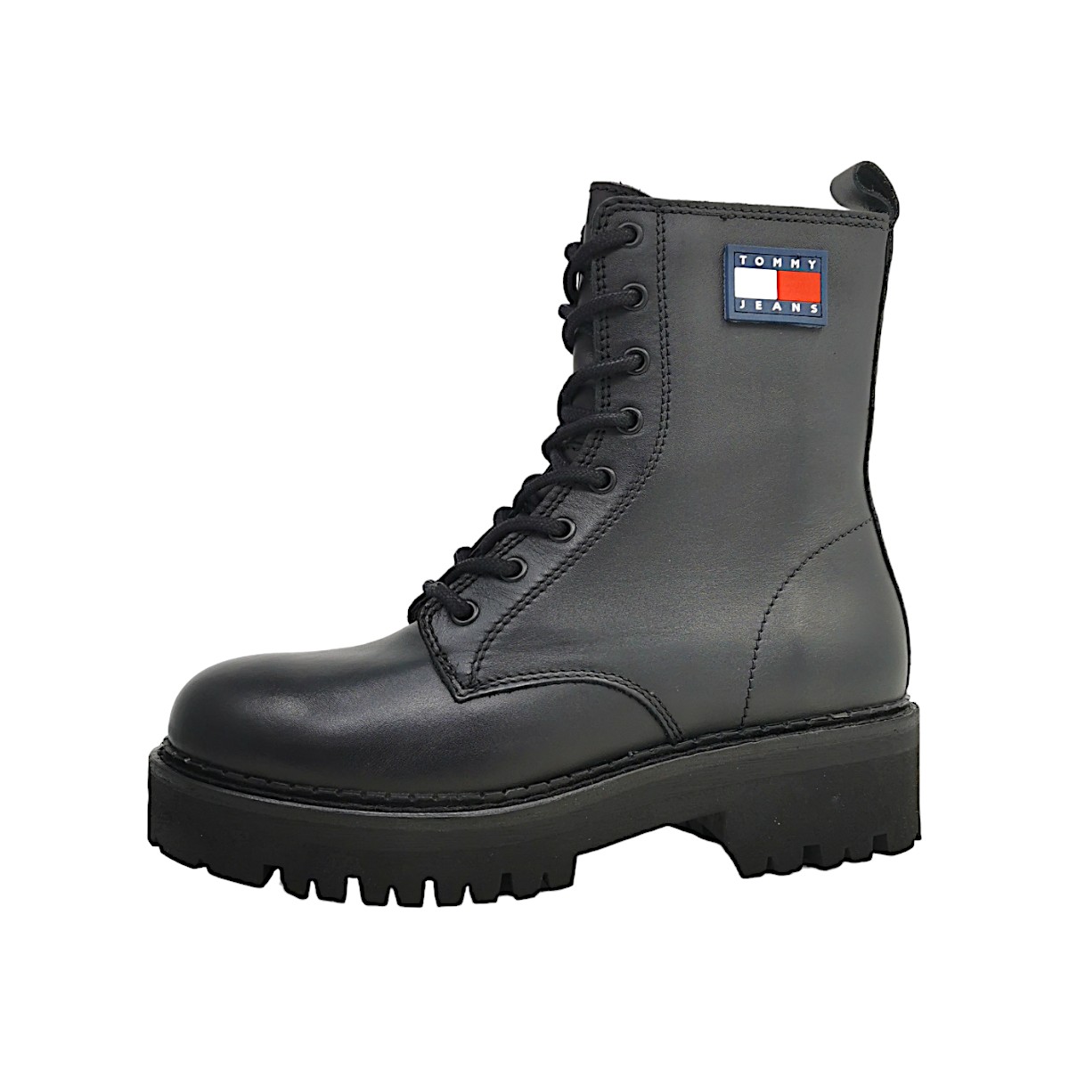 Tommy Hilfiger Lace Up Damenschuhe Stiefel Schnürer Schwarz Freizeit (BDS Black, Größe 39 EU)