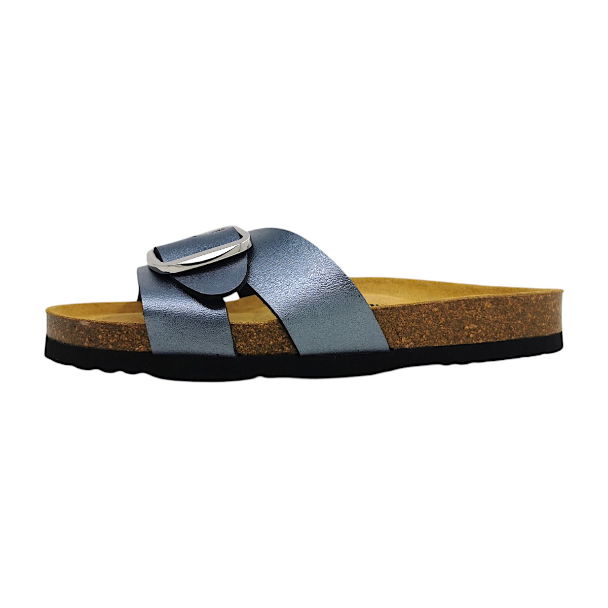 Dr. Brinkmann Damenschuhe Pantoletten Fußbett Silber Freizeit