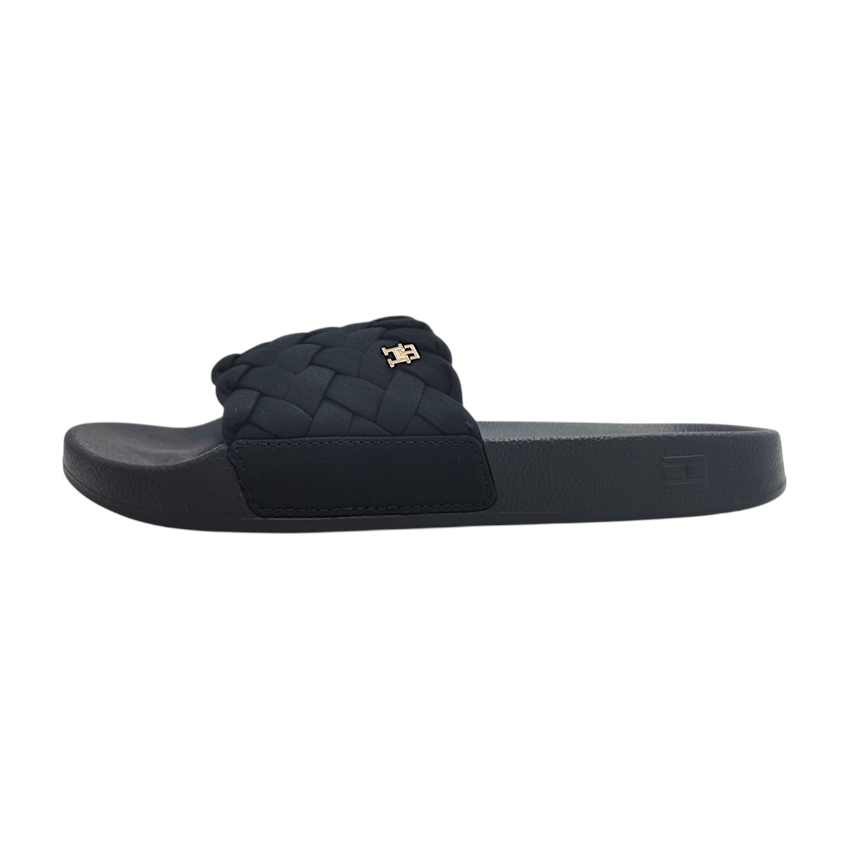Tommy Hilfiger Braided Pool Slide Damenschuhe Pantoletten Schwarz Freizeit (Black BDS, Gr. 1:41)