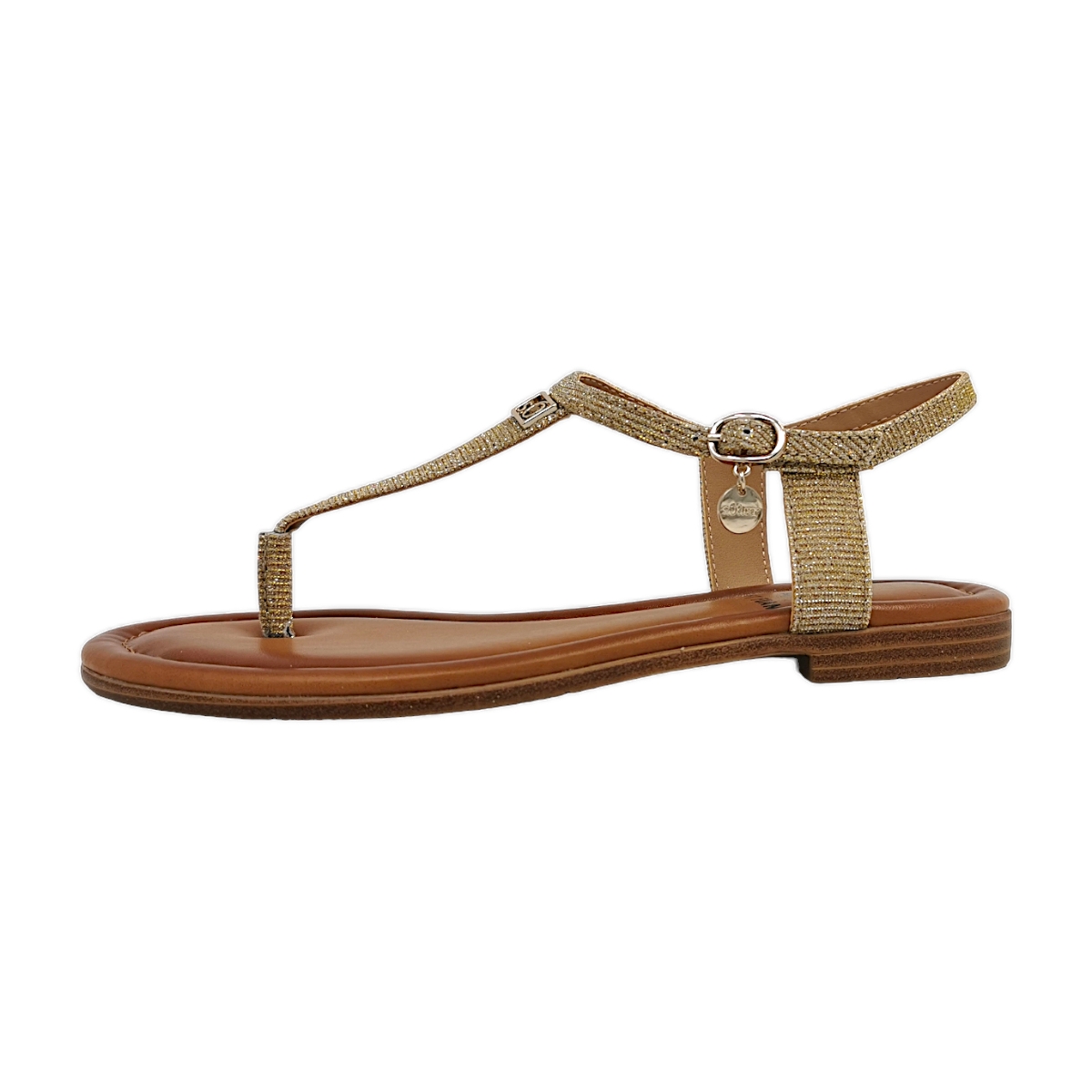 s.Oliver Damenschuhe Sandalen Flach Gold Freizeit