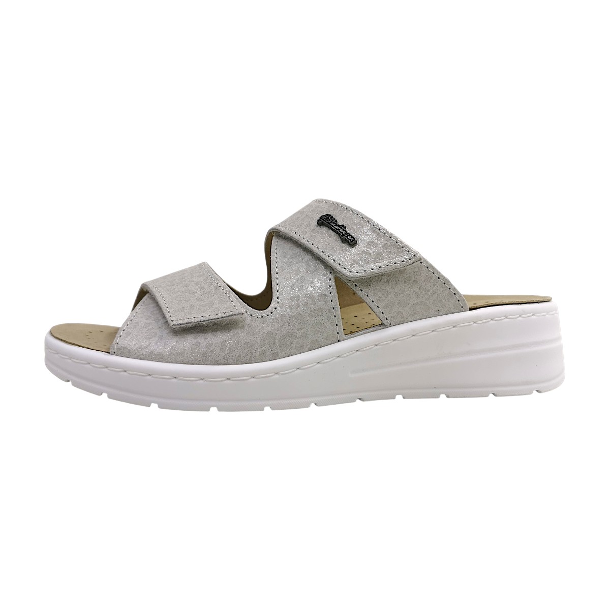 Hickersberger Damenschuhe Pantoletten Bequem Silber Freizeit