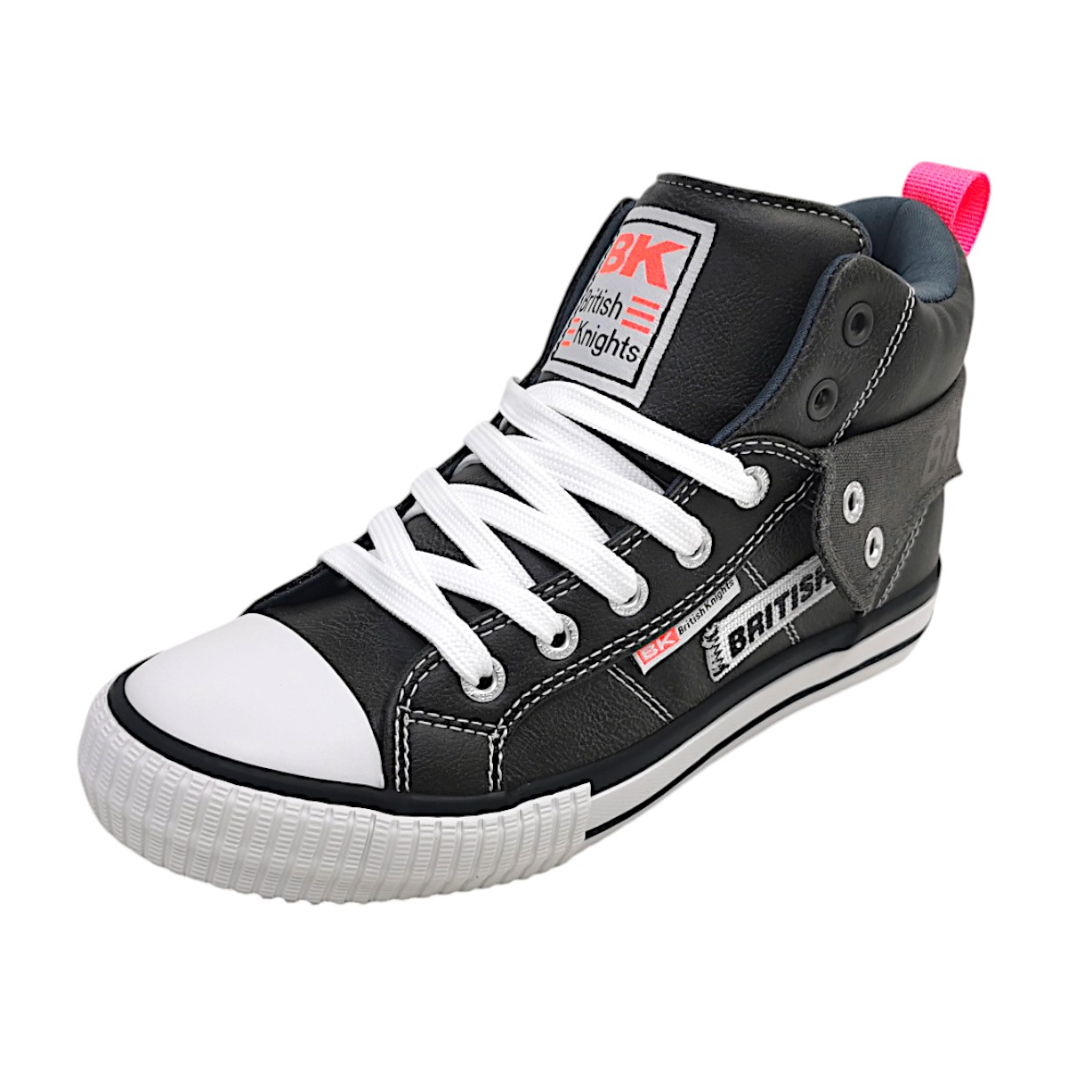 British Knights Roco Damenschuhe Sneaker high Grau Freizeit (dk. grey/pink, Größe 41 EU)